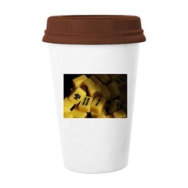 Imagem de Caneca Mahjong Gambling Photo Art Deco presente moderna caneca café bebendo vidro cerâmica copo tampa