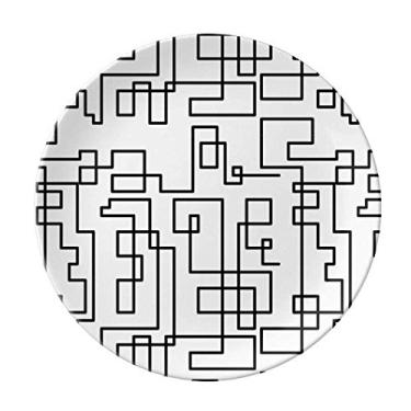 Imagem de Hexagon Line Art Grain Ilustration Pattern Plate Decorative Porcelain Salver Tableware Dinner Dish