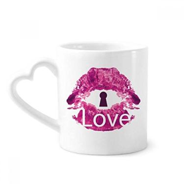 Imagem de Caneca de coração de vidro com coração de vidro para café Dia dos Namorados