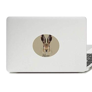 Imagem de Adesivo de notebook com emblema de animal de lebre selvagem e nariz grande cinza