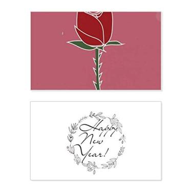 Imagem de Carnation Flower Plant Pattern New Year Festival Greeting Card Bless Message Gift