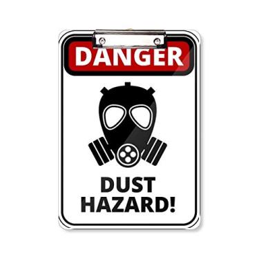 Imagem de Símbolo de perigo de poeira, placas de aviso de perigo, pasta, bloco de anotação, placa de apoio A4