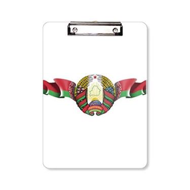 Imagem de Placa de apoio com emblema nacional da bandeira da Bielorrússia A4