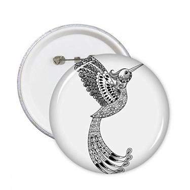 Imagem de Pintura de pássaro corrida, penas longas, pinos redondos, emblema, decoração de roupas, 5 peças, presente