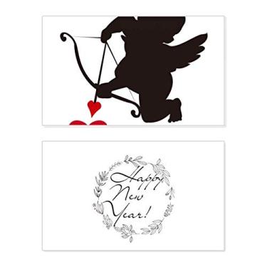 Imagem de Love Cupid Angel Coração Padrão Ano Novo Festival Cartão Bless Mensagem Presente