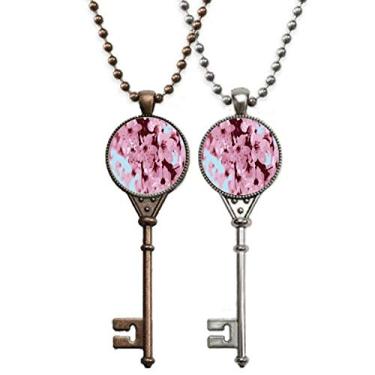 Imagem de OFFbb-USA Colar japonês Sakura com pingente de flor de cerejeira para decoração de casais