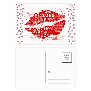Imagem de Dia dos Namorados Lábios Vermelhos Amor Natal Flor Celebração Cartão Postal Cartão Bênção