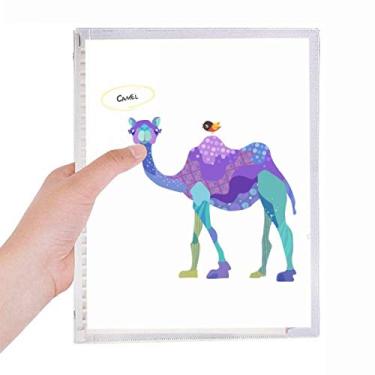 Imagem de Caderno azul de pássaro roxo da Camel, caderno de folhas soltas, diário recarregável, papelaria