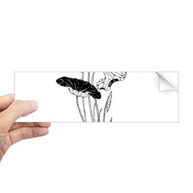 Imagem de DIYthinker Adesivo retangular de flor de lótus água preto e branco para janela de notebook