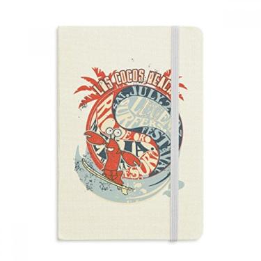 Imagem de Caderno de Organismo Marinho World Beach Lagosta Oficial de Tecido Rígido Diário Clássico