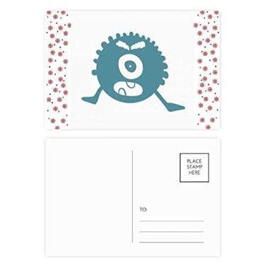 Imagem de Cartão postal Alien Monster Creature Cyclops Natal Natal Flor Celebração Cartão Bênção