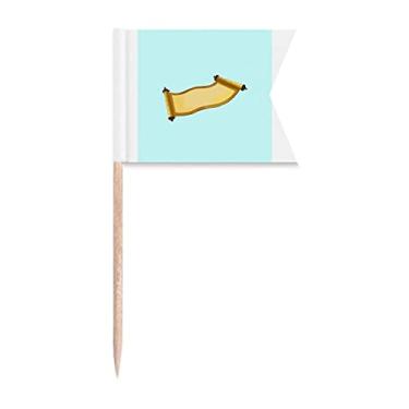 Imagem de Rolagem de papel de arroz tradicional papelaria bandeiras de palito de dente marcação para bolo de festa, comida de queijo