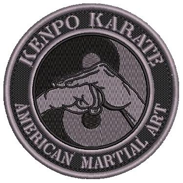 Imagem de AM0247 Karate Kenpo Patch Bordado Para Kimono Jaquetas Boné (Preto e Cinza Aplicar com Ferro)