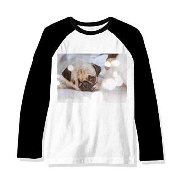 Imagem de Bulldog Pet Animal Lonely Picture Camiseta de manga comprida Raglan, Multicor, 3XG
