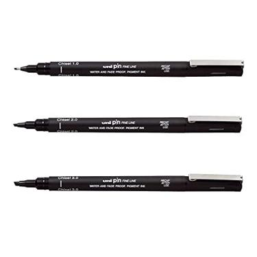 Imagem de Kit Uni Pin Fine Line Cinzel Chanfrada 1.0 2.0 3,0