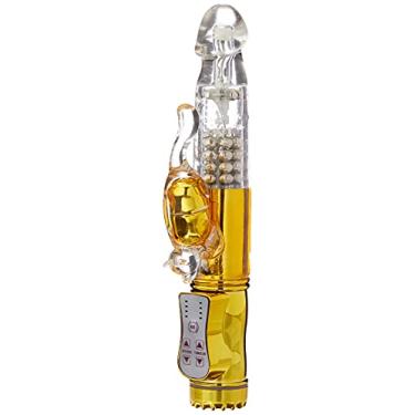 Imagem de Lovetoys Vibrador Rotativo Recarregável Com Estimulador Gatinho Transparente E Amarelo