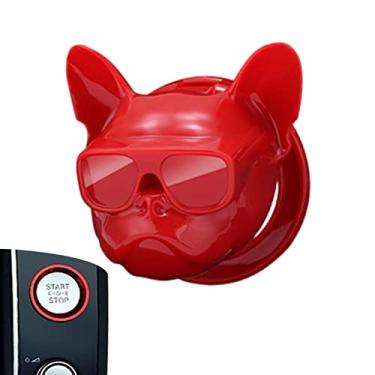 Imagem de Car Push Start Button Cover | decoração motor carro anti-riscos resina ABC elegante | ignição botão partida para visores porta, fechaduras motocicleta Kumprohu