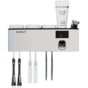 Imagem de Desinfetante UV Para Escova De Dentes, Suporte Para Escova De Dentes Para Banheiro, Com Função De Esterilizador, Sem Perfuração E Sem Pregos, Durável E Estável, Sem Fio Montado Na Parede, Organiza