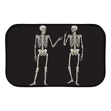 Imagem de DreamBay Tapetes de porta para entrada tapetes macios 78,7 x 50,8 cm, esqueletos humanos sobre preto, anti-fadiga, tapete de pé interno e externo capacho de boas-vindas para sala de estar quarto