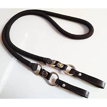 Imagem de Rédea Lã Lisa Especial 4 Argolas Aplique Cavalinho Cavalo (Preta)