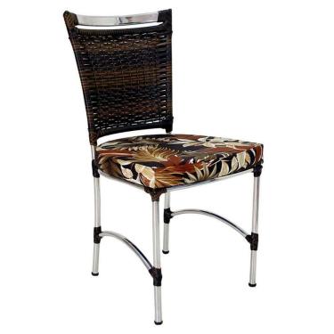 Imagem de Cadeira Em Alumínio E Fibra Sintética Jk Cozinha Edícula Pedra Ferro E Rivieira Marrom