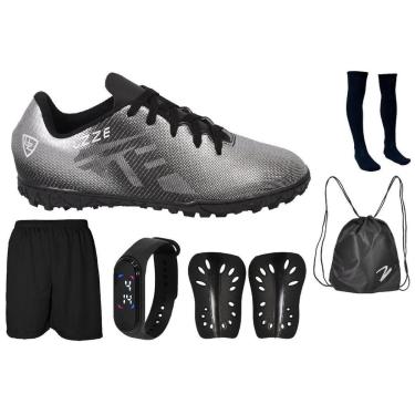 Imagem de Chuteira Society UZ Costurada + Relógio Meião Short Mochila Caneleira-Unissex