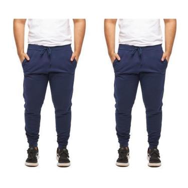 Imagem de Kit 02 Calças Moletom Masculina Jogger Slim Fit Sport-Masculino