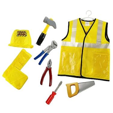 Imagem de harayaa Ferramenta de construção fingida, roupa de carreira de construtor infantil, fantasia de trabalhador de cosplay fingida para apresentações, desfiles de