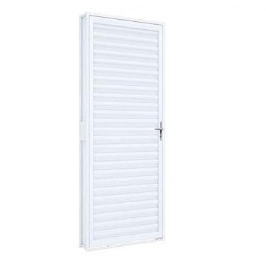 Imagem de Porta de Giro Natural e Laminado de Aço Riobras Pronta 215cmx70cm Branco