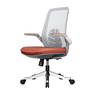Imagem de Cadeira de mesa ergonômica para computador com encosto médio WYCSAD, cadeira giratória de 360° para escritório doméstico com apoio lombar e rodízios giratórios, cadeira executiva para adultos e