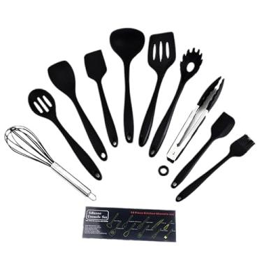 Imagem de Tempaka Conjunto de ferramentas de utensílios de cozinha com 10 peças Pinça de silicone Espátula Colheres Pá Pincel Batedor