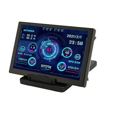 Imagem de Display de Temperatura do PC, Monitor de Temperatura do Computador Com Resolução de 800x480, Layout de Tela Personalizável para Casa