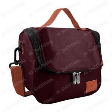 Imagem de Bolsa Lancheira Térmica Com Alça Para Marmita Trabalho Passeios Escola (Premium - Vermelho Vinho)