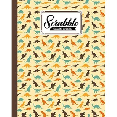 Imagem de Scrabble Score Sheet: Scrabble Game Record book For up to 4 Players, Scrabble Game Sheets For Board Game Words Building, 121 Pages, Size 8" x 10" | Dinosaur Cover