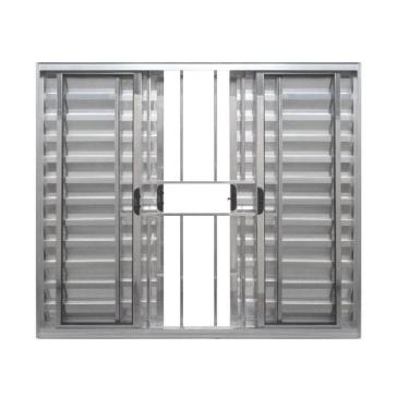 Imagem de Veneziana 6 folhas 1,00x1,50 com grade no alumínio brilhante