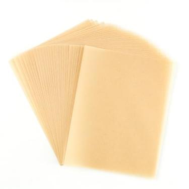 Imagem de BAOFALI 60 folhas/conjunto de papel avelino translúcido, papel aveludado liso fosco para impressão para convites faça você mesmo, sobreposições de cartões, desenho, envelope (ouro perolado 10,8 x 14