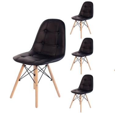 Imagem de Kit 4 Cadeiras Eames Eiffel Estofada Botonê 130C