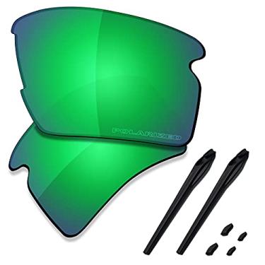 Imagem de SAUCER Lentes de reposição premium e kits de borracha para óculos de sol Oakley Flak 2.0 XL OO9188 High Defense - Verde jade polarizado