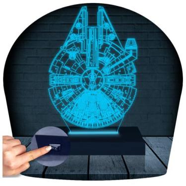 Imagem de Luminária Led Abajur  3D  Falcon Star Wars - Rb Criações