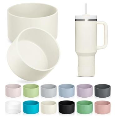 Imagem de KTKUDY Pacote com 2 botas de silicone para Stanley Tumbler 40 30 567.0 g e destinado a Hydro Flask 340.2-680.4 g - Cup Boot fit Select Yeti, Simple Modern, Owala Water Bottle - Acessórios de tampa