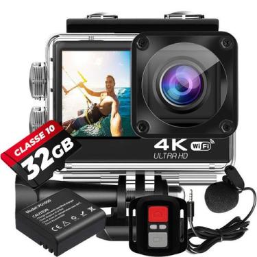 Imagem de Kit Câmera De Ação S60 4K + 32Gb + Bateria Estabilizador Eis Microfone