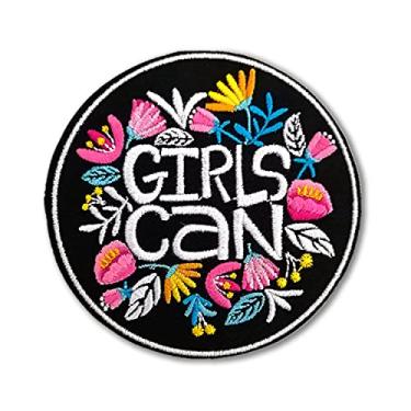 Imagem de CHBROS "Girls Can" Trendy Girls Can" Patch bordado ferro em remendos para roupas jaquetas camisetas mochilas...