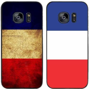 Imagem de 2 peças retrô bandeira da França impressa TPU gel silicone capa de telefone traseira para Samsung Galaxy (Galaxy S7)