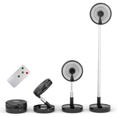Imagem de Generic Ventilador de mesa multifuncional dobrável, bateria recarregável grande de 7200 mAh, ventilador de chão externo ajustável, ventilador USB, vento natural de 4 velocidades, quarto, acampamento,