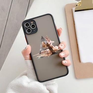 Imagem de Capa de telefone com letra inicial para iPhone 11 13 12 14 15 Pro Max 7 8 Plus SE2 XR XS Retro Flower Gold AB 26 letras Capa à prova de choque, A, para iphone13 pro