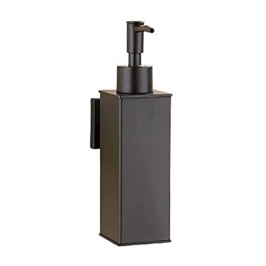 Imagem de Dispensadores Frasco dispensador de sabão com bomba dispensador de líquido fixado na parede dispensador de chuveiro de perfuração de loção de aço inoxidável Banheiro(Color:Black,Size:Square)