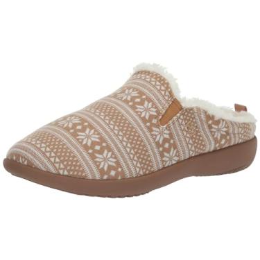 Imagem de Spenco Pantufa feminina Dundee Fair Isle, Marrom, 6 Wide