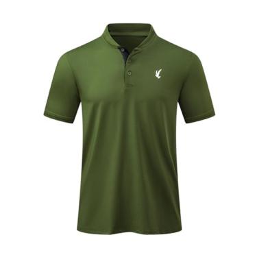 Imagem de JMIERR Camisa polo masculina com absorção de umidade secagem rápida verão casual manga curta Golf Polo T Shirts, A Army Green, 3G