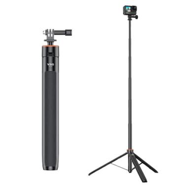 Imagem de Generic Haste de extensão ajustável para selfie compatível com DJI Osmo Pocket 3/Action 4, tripé de extensão de suspensão compatível com Insta360 GO3/X3/ONE X2 Suporte de suporte de ação (140 cm),