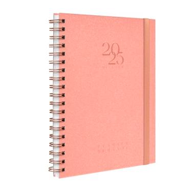 Imagem de Agenda Planner Semanal 2025 Plus Solid Glitter Cores Pêssego